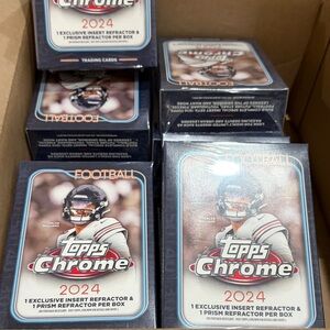 Topps Chrome 2024 Football Cards - Red and Blue